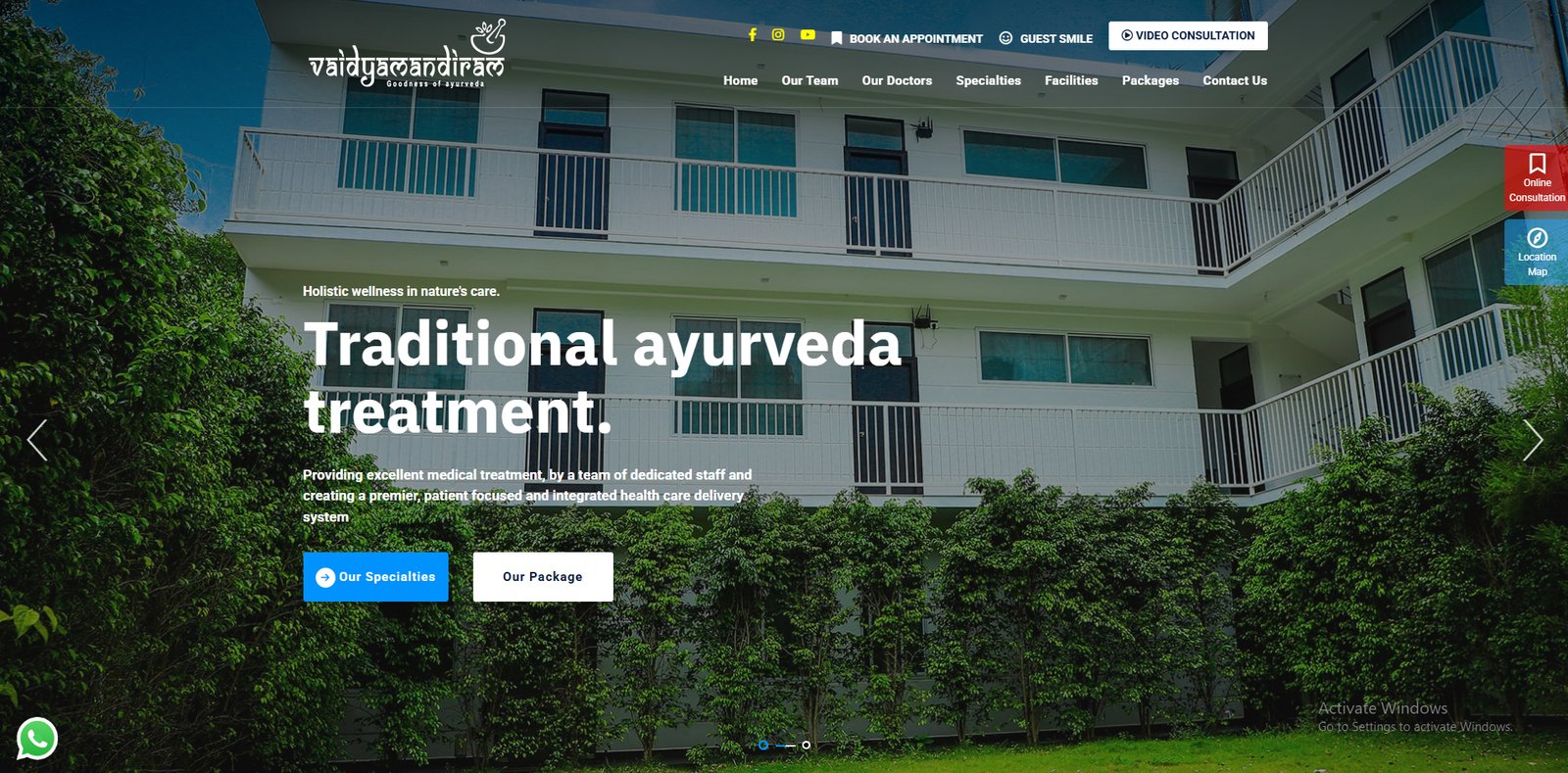 Vaidyamandiram Hospital in Mullassery,Thrissur