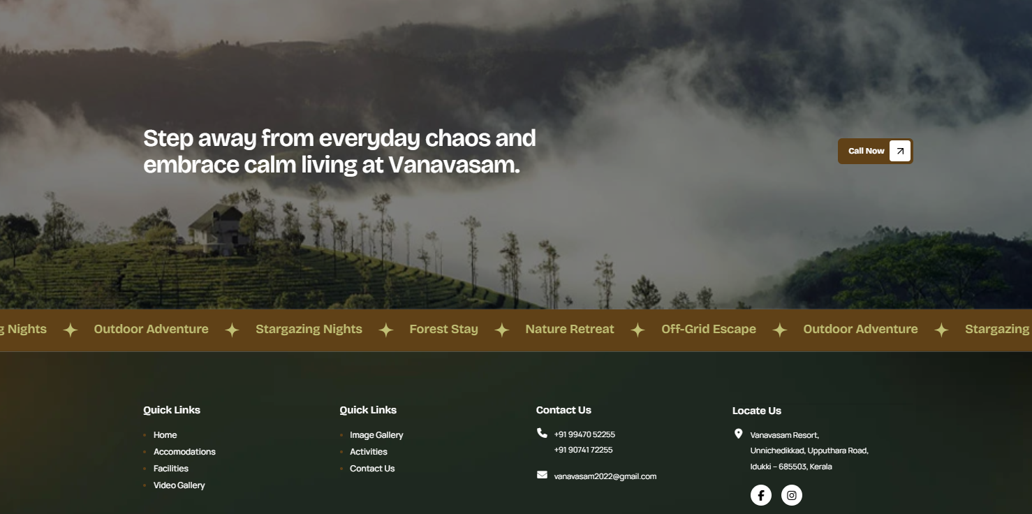 Vanavasam Resorts in Vagamon