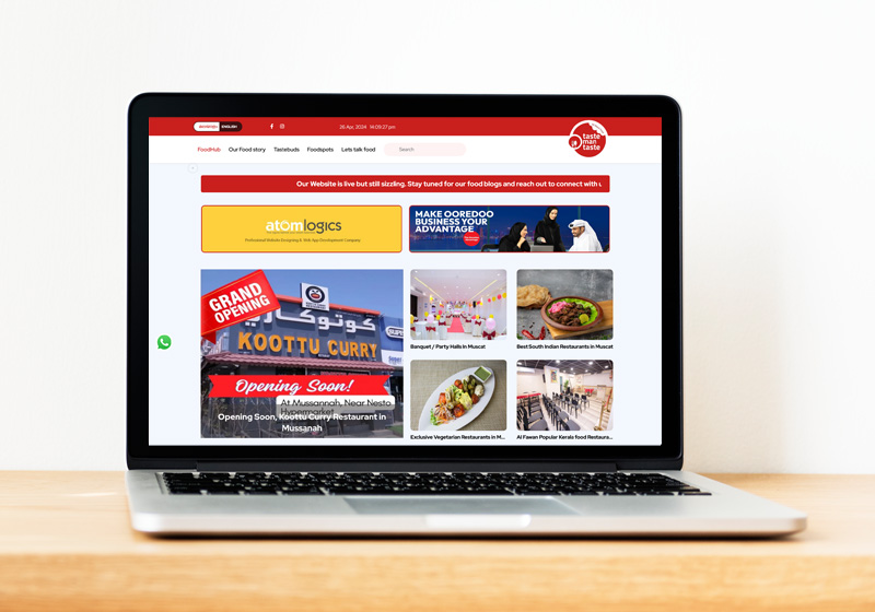 Digital Marketing Agency in Kasaragod - Website of Taste Oman